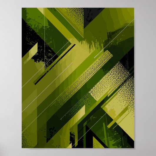Dynamische groene Abstracte achtergrond Poster (Voorkant)