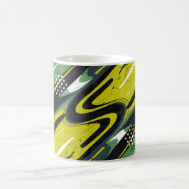 Dynamische groene en kalkgroene Abstracte stroom Koffiemok