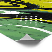 Dynamische groene en kalkgroene Abstracte stroom Poster (Hoek)