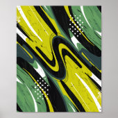 Dynamische groene en kalkgroene Abstracte stroom Poster (Voorkant)