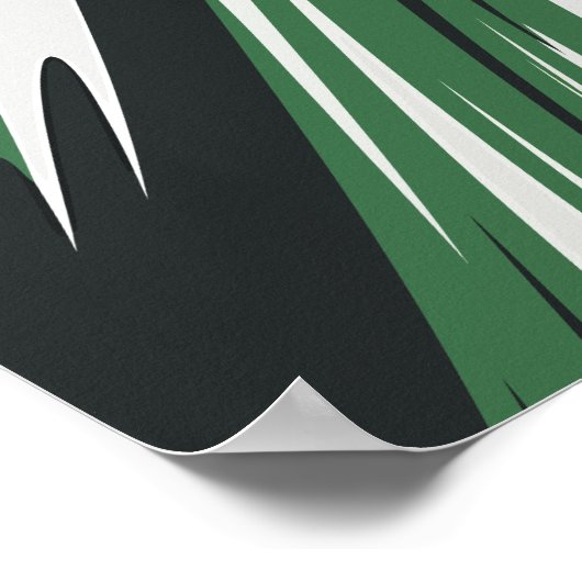 Dynamische groene en zwarte Abstracte strepen Poster (Hoek)