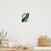 Dynamische groene en zwarte Abstracte strepen Poster (Keuken)