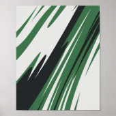 Dynamische groene en zwarte Abstracte strepen Poster (Voorkant)