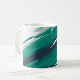 Dynamische groene geometrische Abstracte kunst Koffiemok