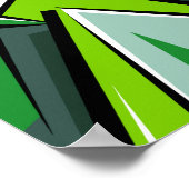 Dynamische groene geometrische Abstracte kunst Poster (Hoek)