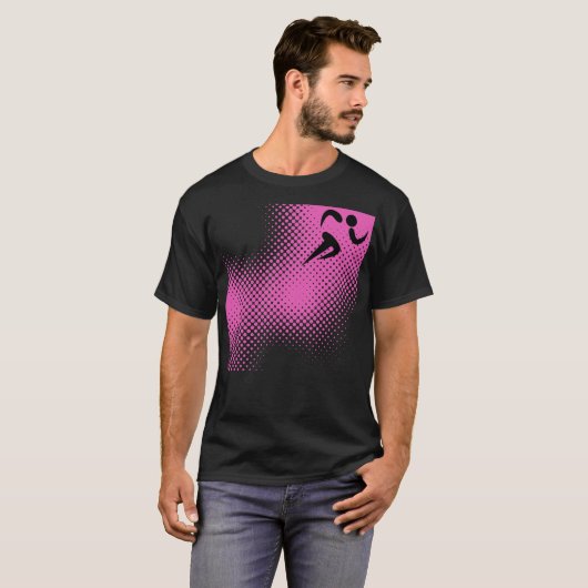 Dynamische hardloop sporten t-shirt (Voorkant volledig)
