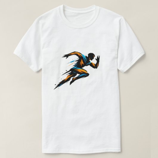 Dynamische hardloper in beweging - Abstracte snelh T-shirt (Design voorkant)
