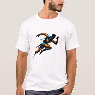 Dynamische hardloper in beweging - Abstracte snelh T-shirt