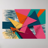 Dynamische hoeken en kleurenburst poster (Voorkant)