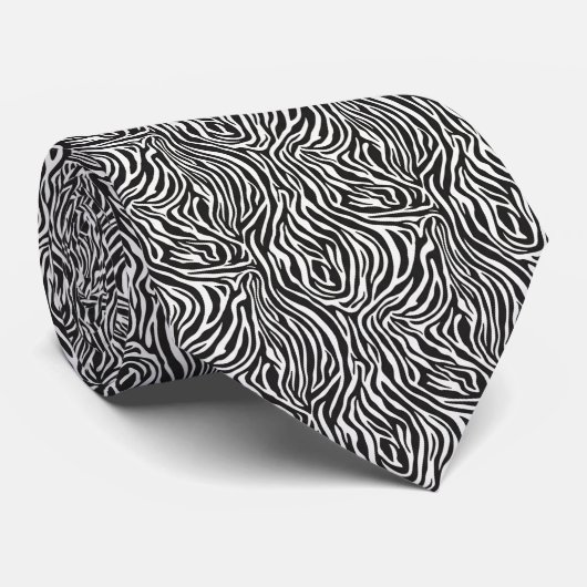 Dynamische hoogcontrast zwart-wit zebra stropdas (Opgerold)