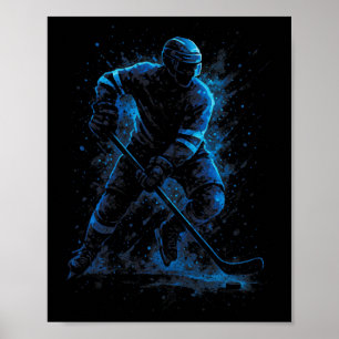 Dynamische ijshockeyspeler - Sporten Winter Schaat Poster