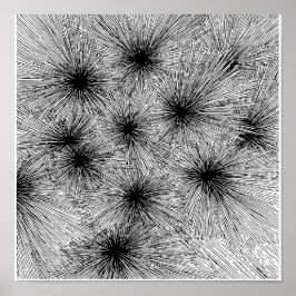 Dynamische inktspat abstract kleurplaat poster