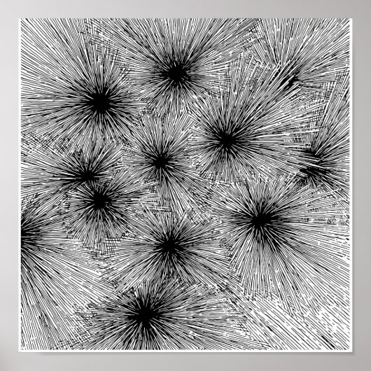Dynamische inktspat abstract kleurplaat poster (Voorkant)