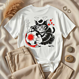 Dynamische Japanse Samurai Voetbal Kat - Voetbal F T-shirt