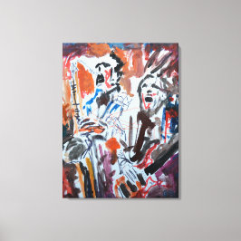 Dynamische Jazzbandmuzikanten Canvas Afdruk