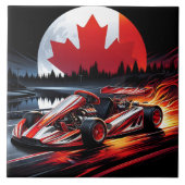 Dynamische kart onder een Canadees maanlicht Tegeltje (Voorkant)