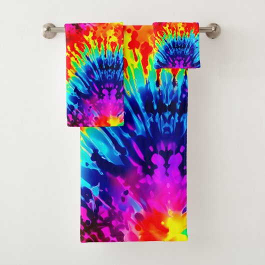 DYNAMISCHE KLEUR MODERNE TIE-DYE BAD HANDDOEK (Insitu)