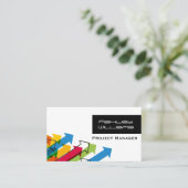 Dynamische kleurrijke pijlen Moderne projectmanage Visitekaartje (Staand voorkant)