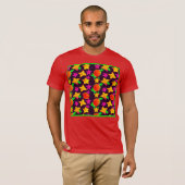 Dynamische Kleurrijke Sterren Patroon Art T-shirt (Voorkant volledig)