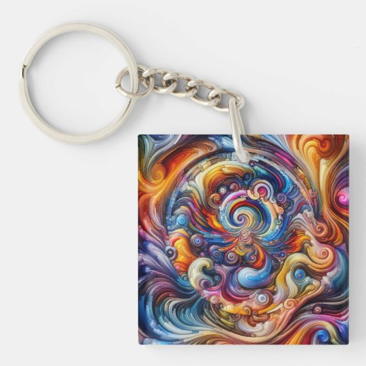 dynamische kleurvortex sleutelhanger (voorkant)