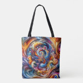 dynamische kleurvortex tote bag (Achterkant)