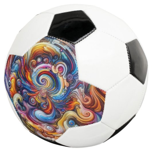 dynamische kleurvortex voetbal (Drie kwart)