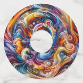 dynamische kleurvortex wijnglaslabel (Voorkant)