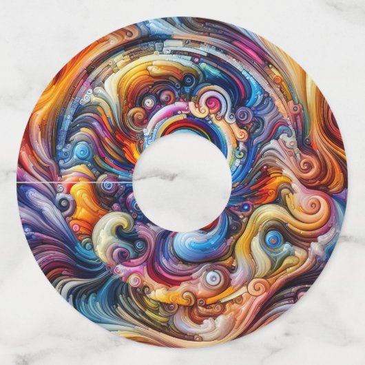 dynamische kleurvortex wijnglaslabel (Voorkant)