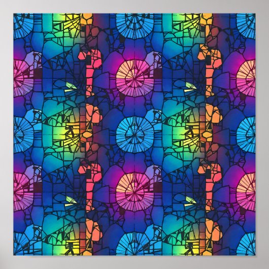 Dynamische Lichtgevende Abstracte Kunst Wand Decor Poster (Voorkant)