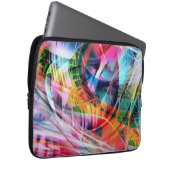Dynamische Lijnen Abstractie Laptop Sleeve (Voorkant Rechts)