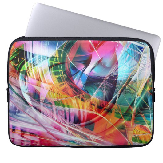 Dynamische Lijnen Abstractie Laptop Sleeve (Voorkant)