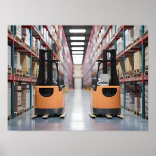 Dynamische logistieke scene - Retail Warehouse Poster
