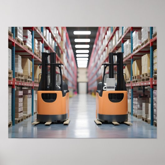 Dynamische logistieke scene - Retail Warehouse Poster (Voorkant)