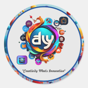 Dynamische logo's met creatieve flair ronde sticker