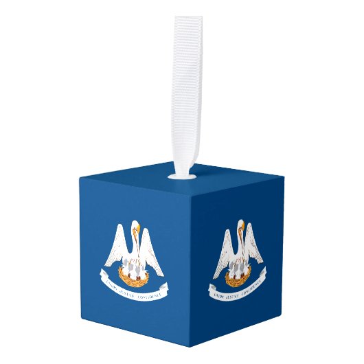 Dynamische Louisiana de Grafische Vlag van de Staa Kubus Ornament (Voorkant hoekig)