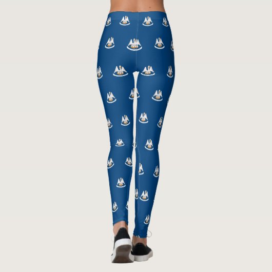 Dynamische Louisiana de Grafische Vlag van de Staa Leggings (Achterkant)
