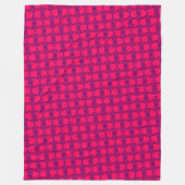 Dynamische Magenta Paarse Interlock Patroon Kunst Fleece Deken (Voorkant)