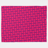 Dynamische Magenta Paarse Interlock Patroon Kunst Fleece Deken (Voorkant (Horizontaal))