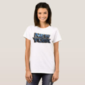 Dynamische marine NEW YORK 3D-tekstkunst T-shirt (Voorkant volledig)
