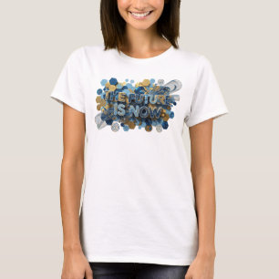 Dynamische marine TOEKOMST IS NU 3D-tekstkunst T-shirt