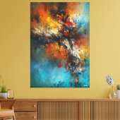 Dynamische Martial Arts Abstracte Schilderkunst En Canvas Afdruk (Insitu (Woonkamer))