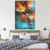 Dynamische Martial Arts Abstracte Schilderkunst En Canvas Afdruk (Insitu (Slaapkamer))