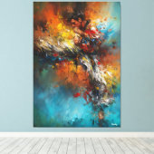 Dynamische Martial Arts Abstracte Schilderkunst En Canvas Afdruk (Insitu (Houten vloer))