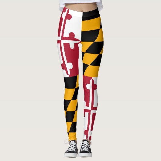 Dynamische maryland State Flag Graphic op a Leggings (Voorkant)