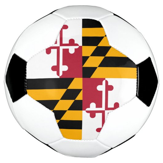Dynamische maryland State Flag Graphic op a Voetbal (Gedraaid)