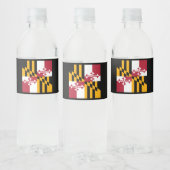 Dynamische maryland State Flag Graphic op a Waterfles Etiket (Flessen)