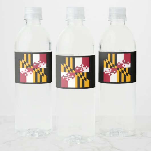 Dynamische maryland State Flag Graphic op a Waterfles Etiket (Flessen)