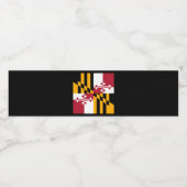 Dynamische maryland State Flag Graphic op a Waterfles Etiket (Enkel label)