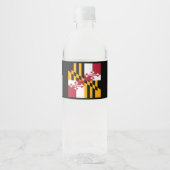 Dynamische maryland State Flag Graphic op a Waterfles Etiket (Voorkant)