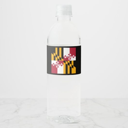 Dynamische maryland State Flag Graphic op a Waterfles Etiket (Voorkant)